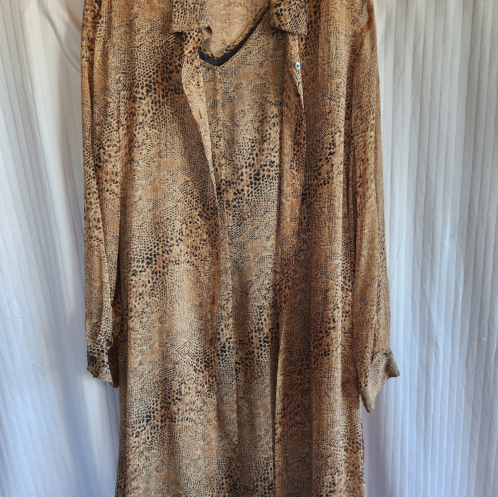 Silk Animal Print 2 piece dress size 16